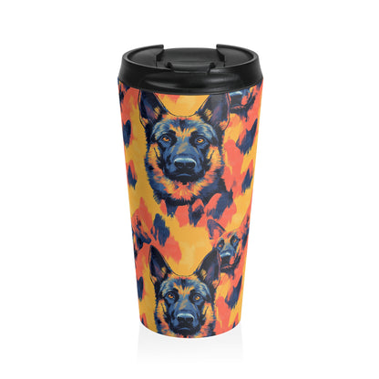 Impressionistic German Shepherds Stainless Steel Travel Mug