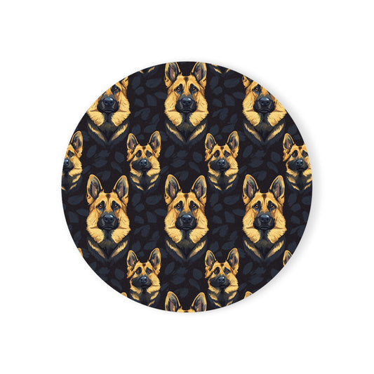 Majestic Hound Couture: German Shepherd LuxeBlend Cork Back Coaster