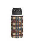 Pawsome Rottweiler Royalty Plaid Stainless Steel Water Bottle