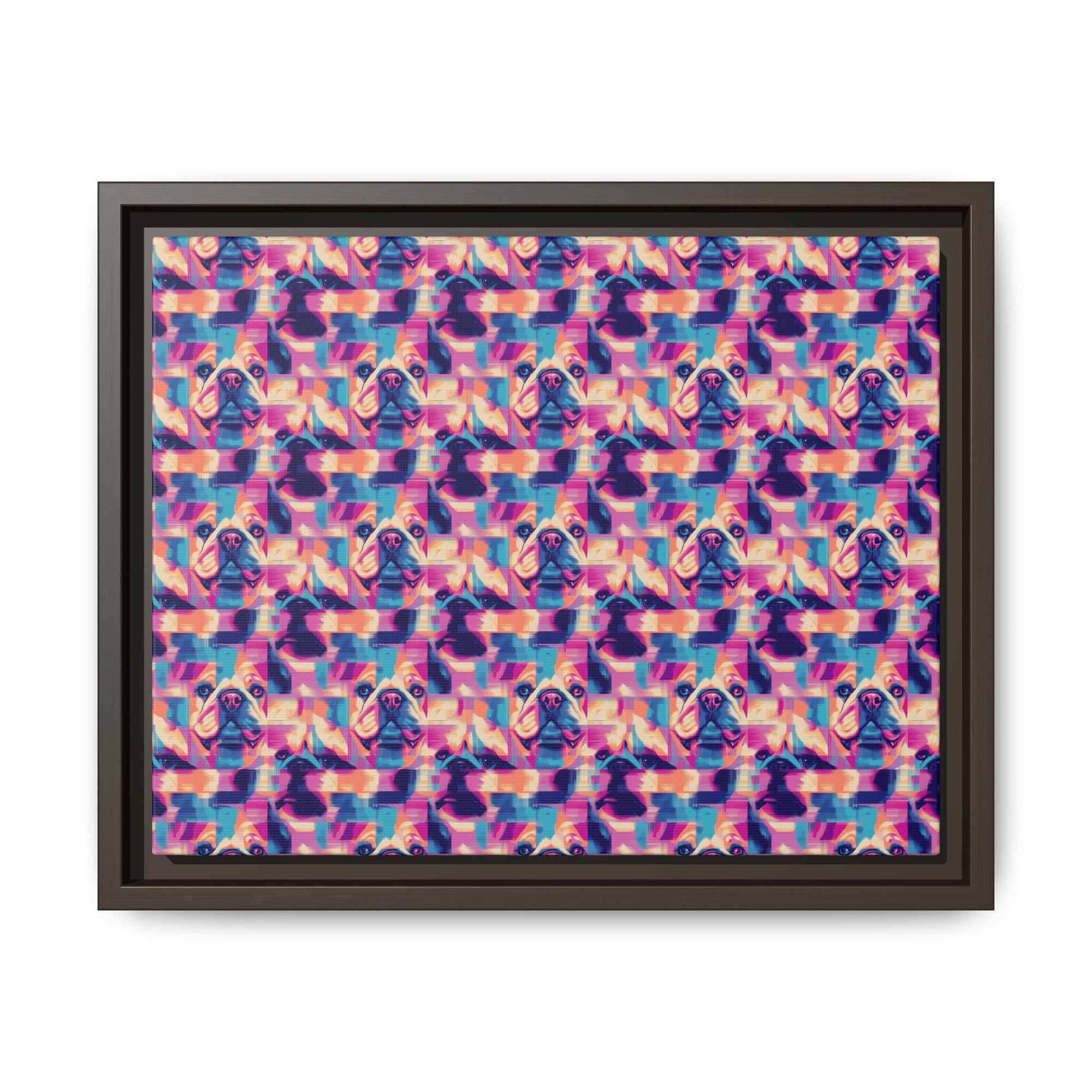 Dazzling Bulldog Chic Matte Canvas, Framed