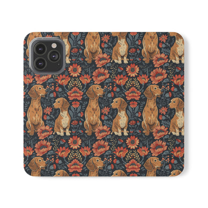 Floral Pawsome Dachsund Delight Flip Cases