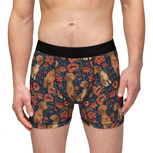 Floral Pawsome Dachsund Delight Men's Boxers