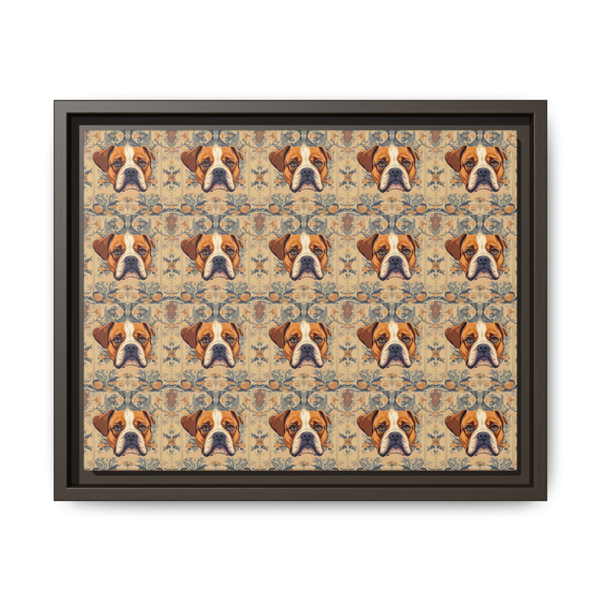 Bowtie Boxer Bliss Matte Canvas, Framed