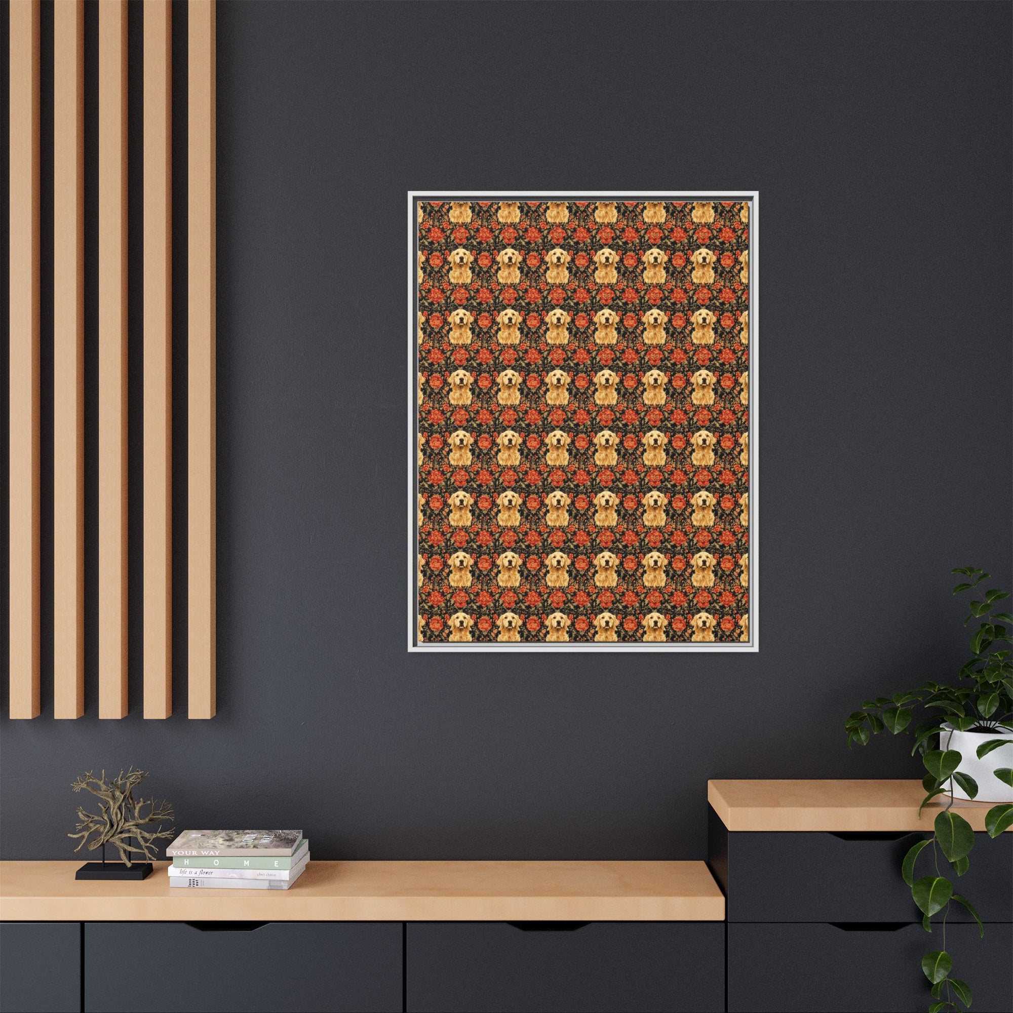 Golden Pawsatronic Tapestry Matte Canvas, Framed