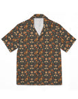 Dazzling Dachsund Blossoms & Foliage Men's Hawaiian Camp Shirt