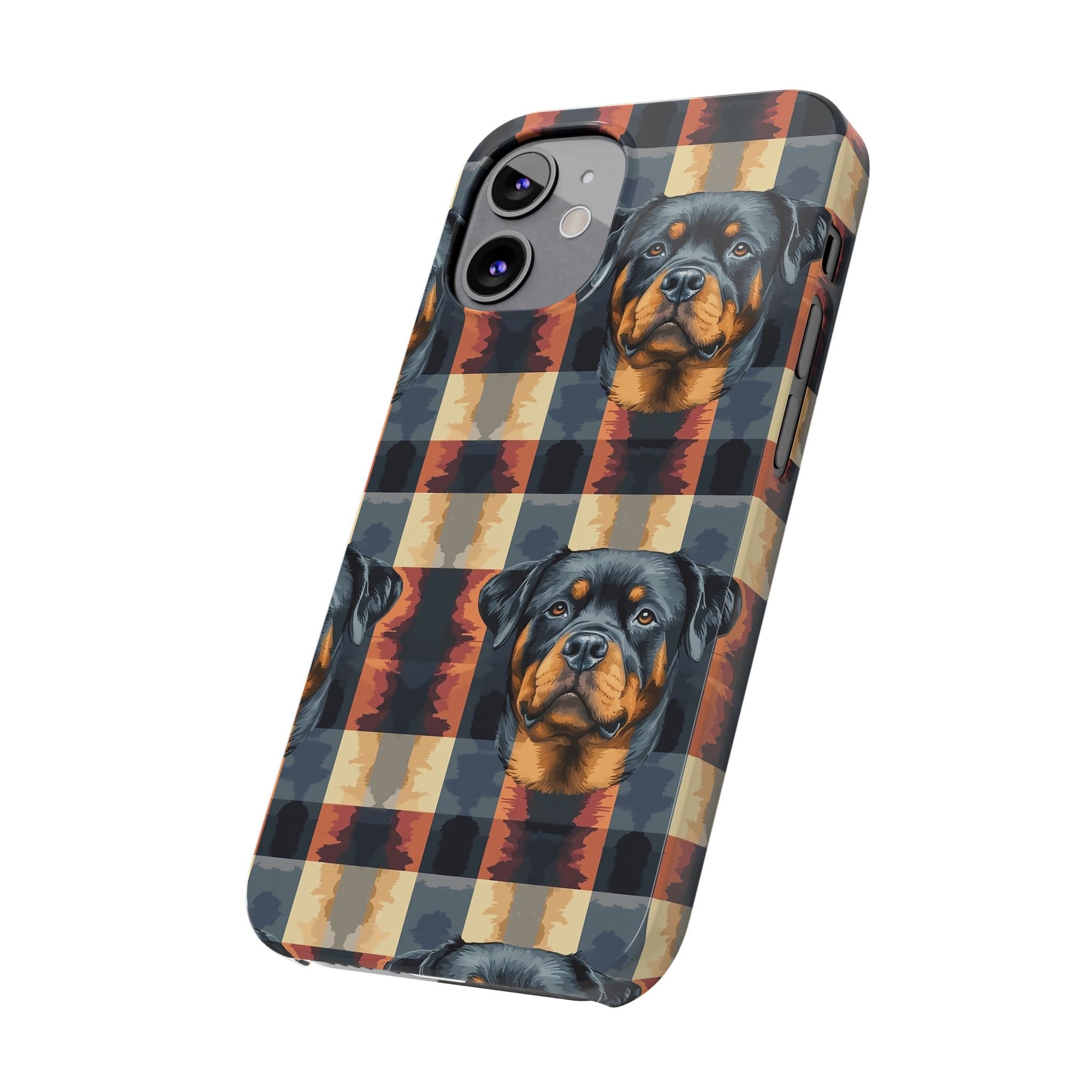 Pawsome Rottweiler Royalty Plaid Slim Phone Cases