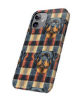 Pawsome Rottweiler Royalty Plaid Slim Phone Cases