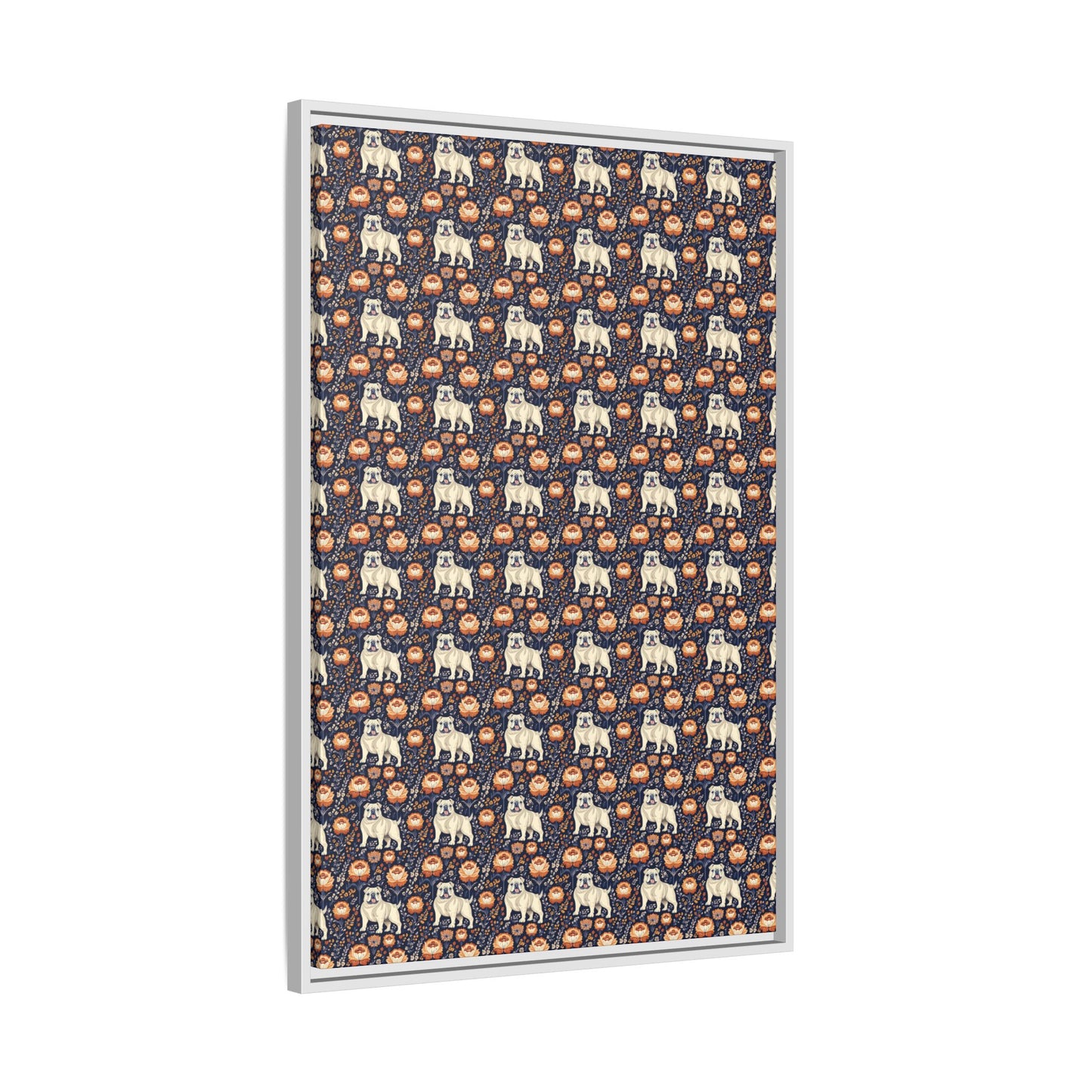 Bulldog Blossom Bonanza Matte Canvas, Framed