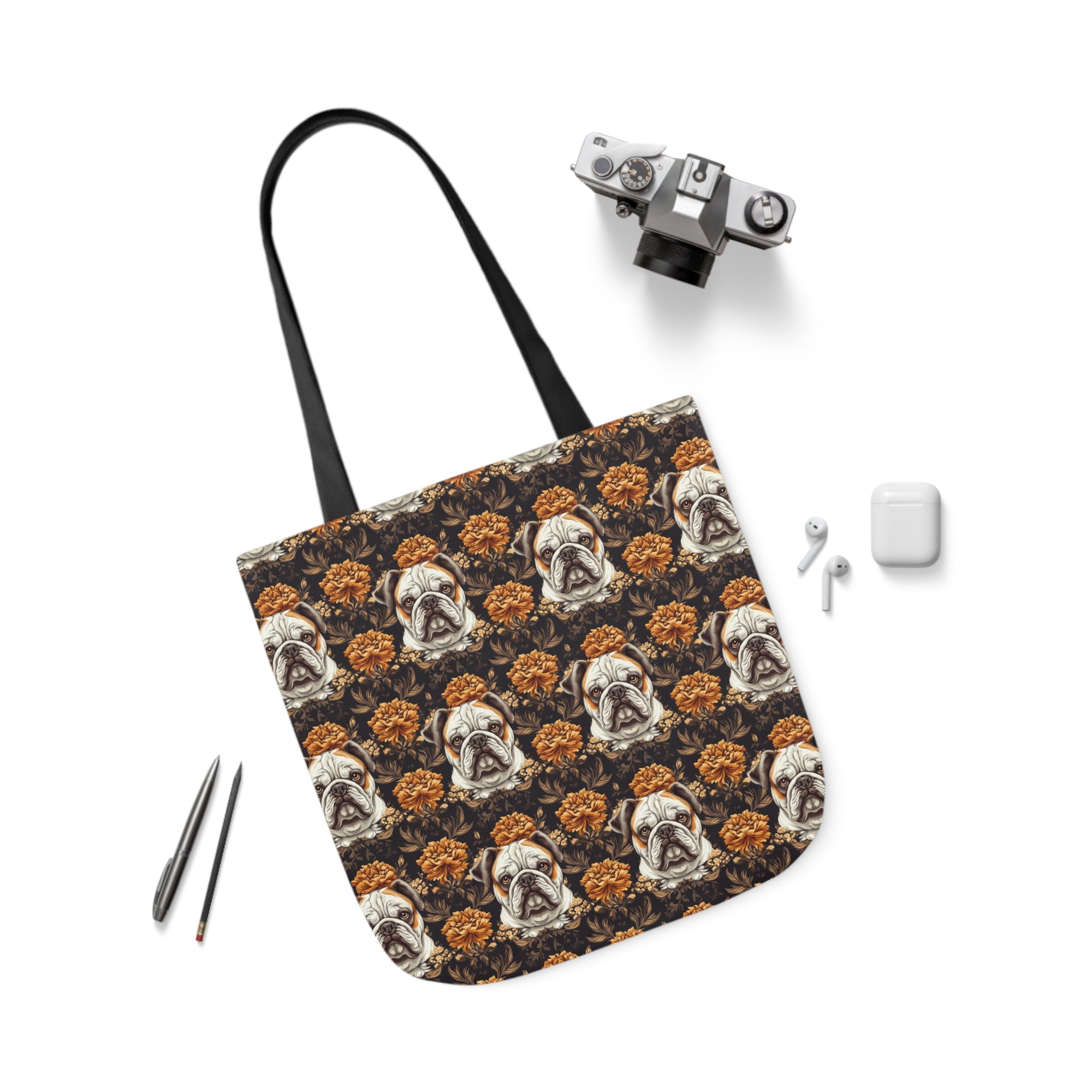 Bloomingly Bulldogistic Bouquet Canvas Tote Bag