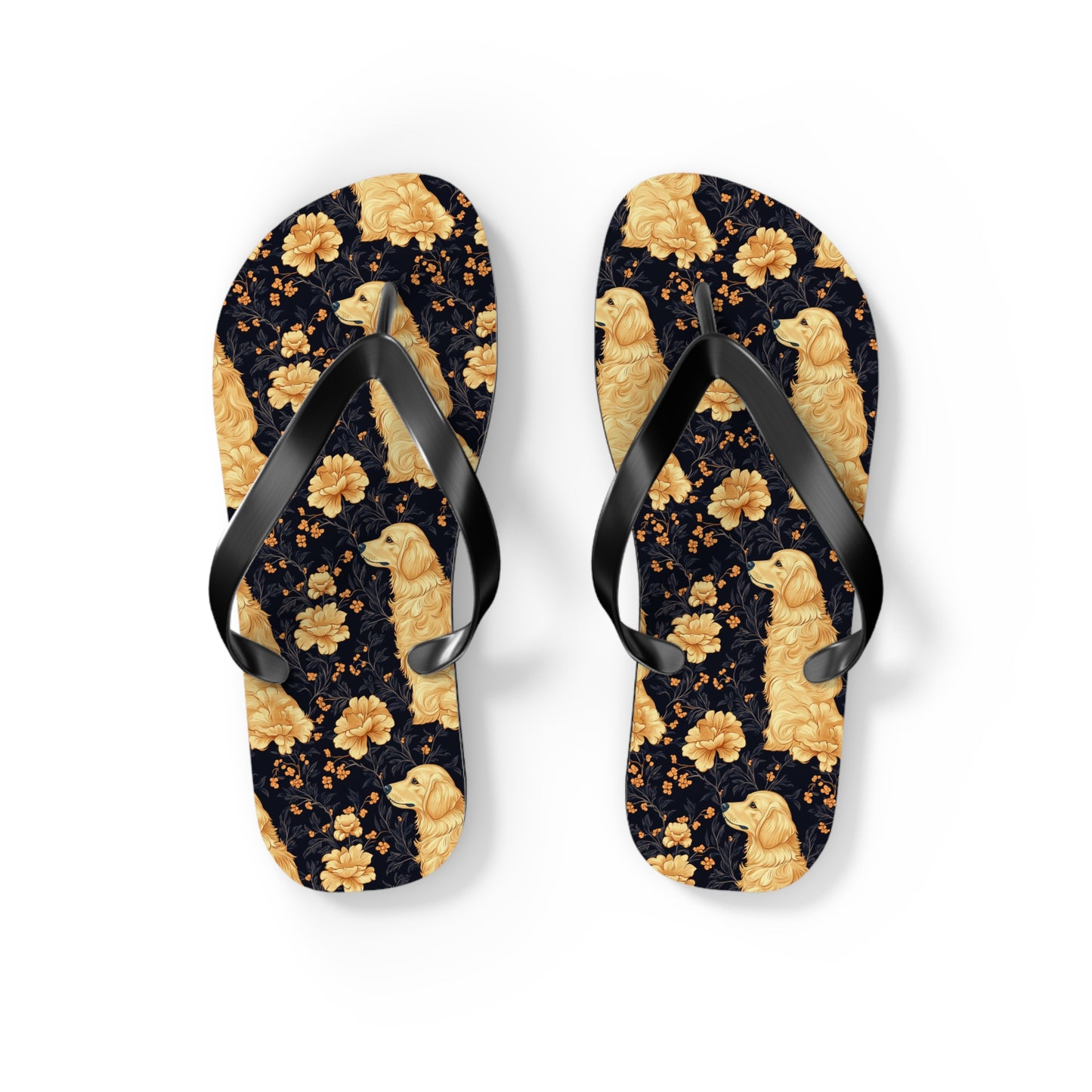 Golden Paws Floral Frenchie Flip Flops