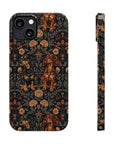 Dapper Dachshund Embroidery Elegance Slim Phone Cases