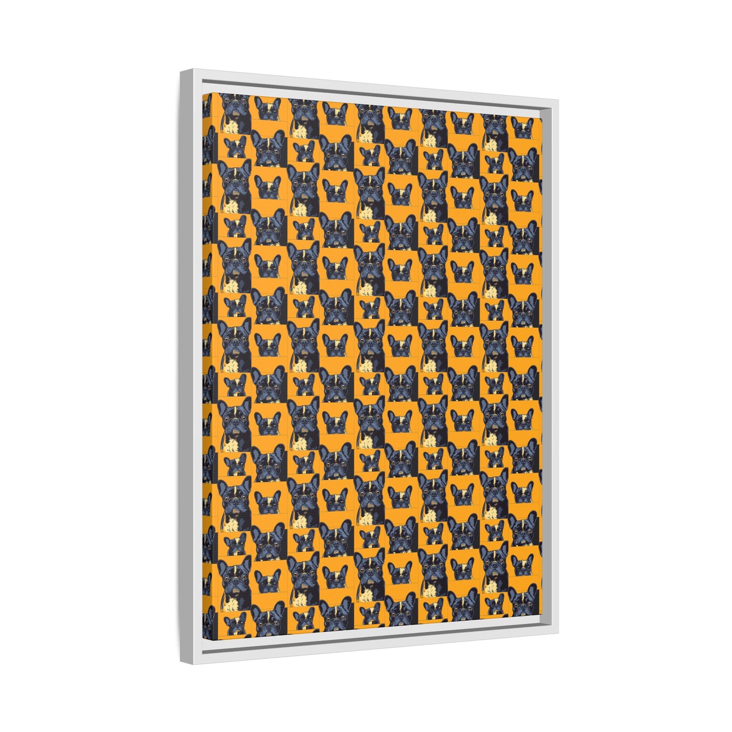 Frenchie Pawsitively Pawsome Peek-a-Boo Perfection Matte Canvas, Framed