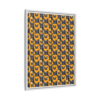 Frenchie Pawsitively Pawsome Peek-a-Boo Perfection Matte Canvas, Framed