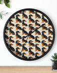 Whimsical Dachsund Dreamcatcher Wall Clock