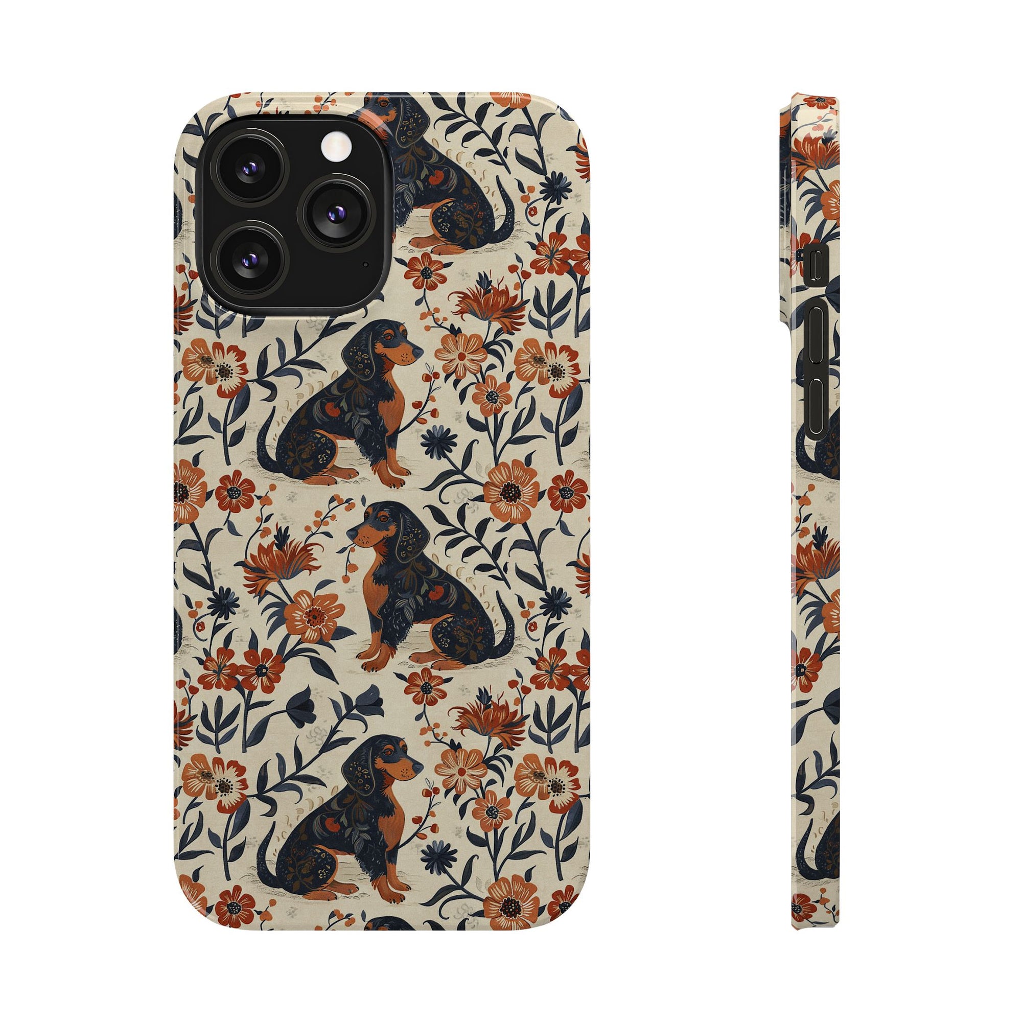 Blossoming Dachshunds Delight Slim Phone Cases