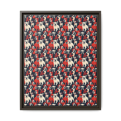 Bulldoggy Bliss Chomper Matte Canvas, Framed