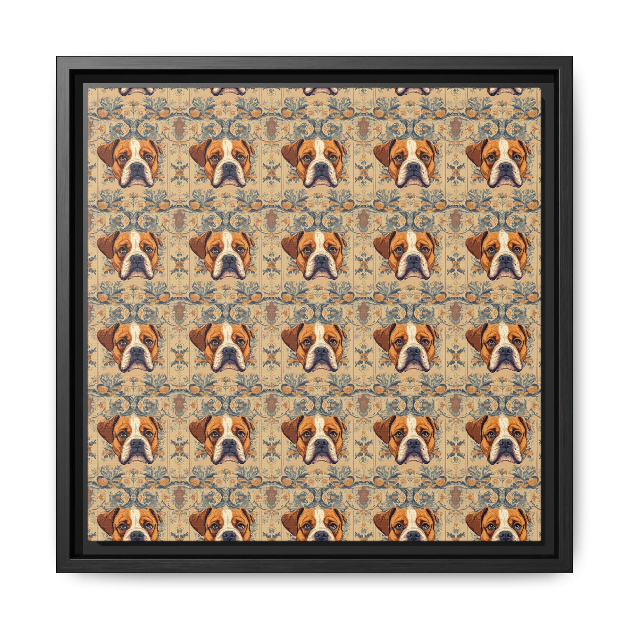 Bowtie Boxer Bliss Matte Canvas, Framed