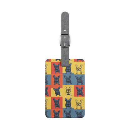 Frenchie Pop Art Pawfection Grid Luggage Tag