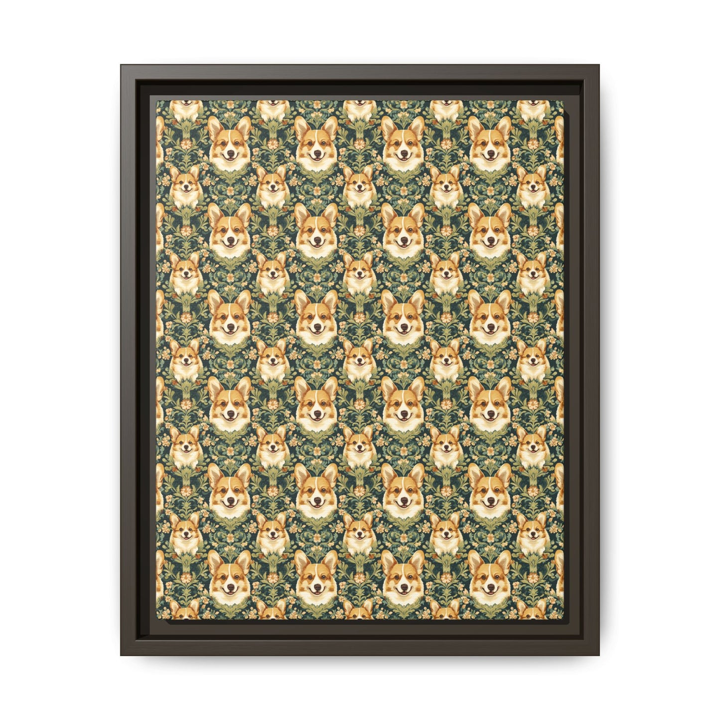 Corgi Charmz Matte Canvas, Framed