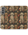 Blossoming Labradors Bouquet Flip Cases