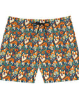 Corgi Carnival Couture Men's Mid-Length Swim Shorts