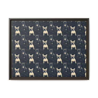 Frenchie Celestial Soar Matte Canvas, Framed