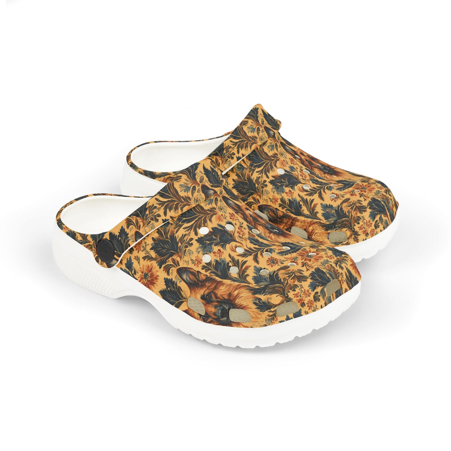 Autumnal German Shepherd Glamour Kid's Foam Clogs