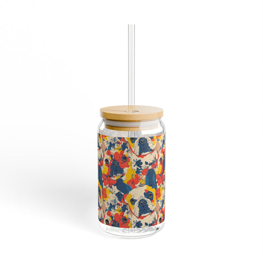 Bloom Pup Frenchietastic Splatter Sipper Glass