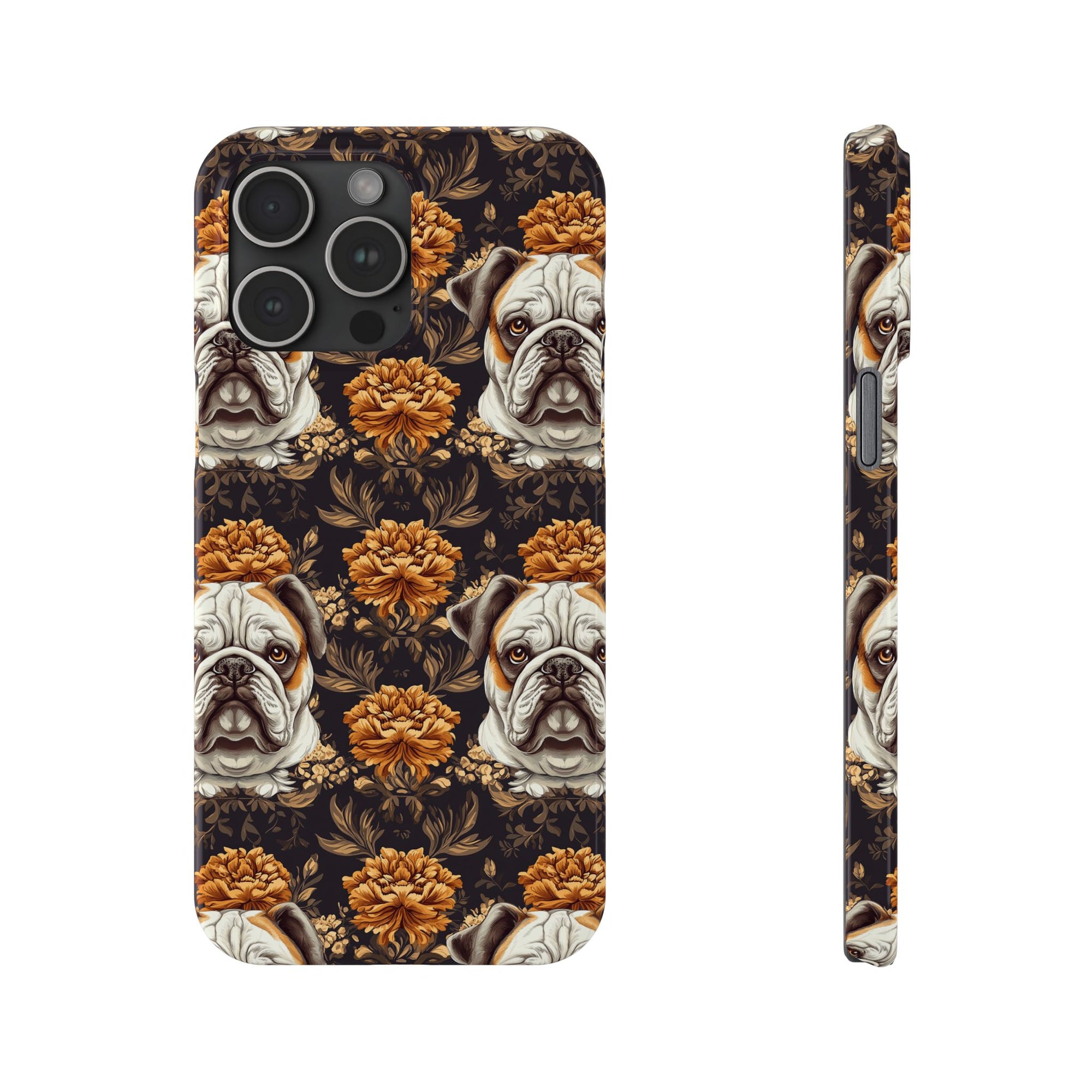 Bloomingly Bulldogistic Bouquet Slim Phone Cases