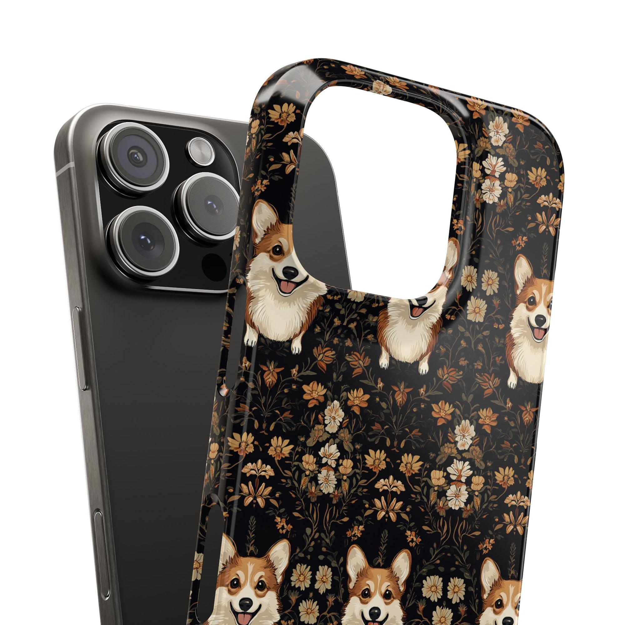 Nighttime Corgi Glow Stride Slim Phone Cases