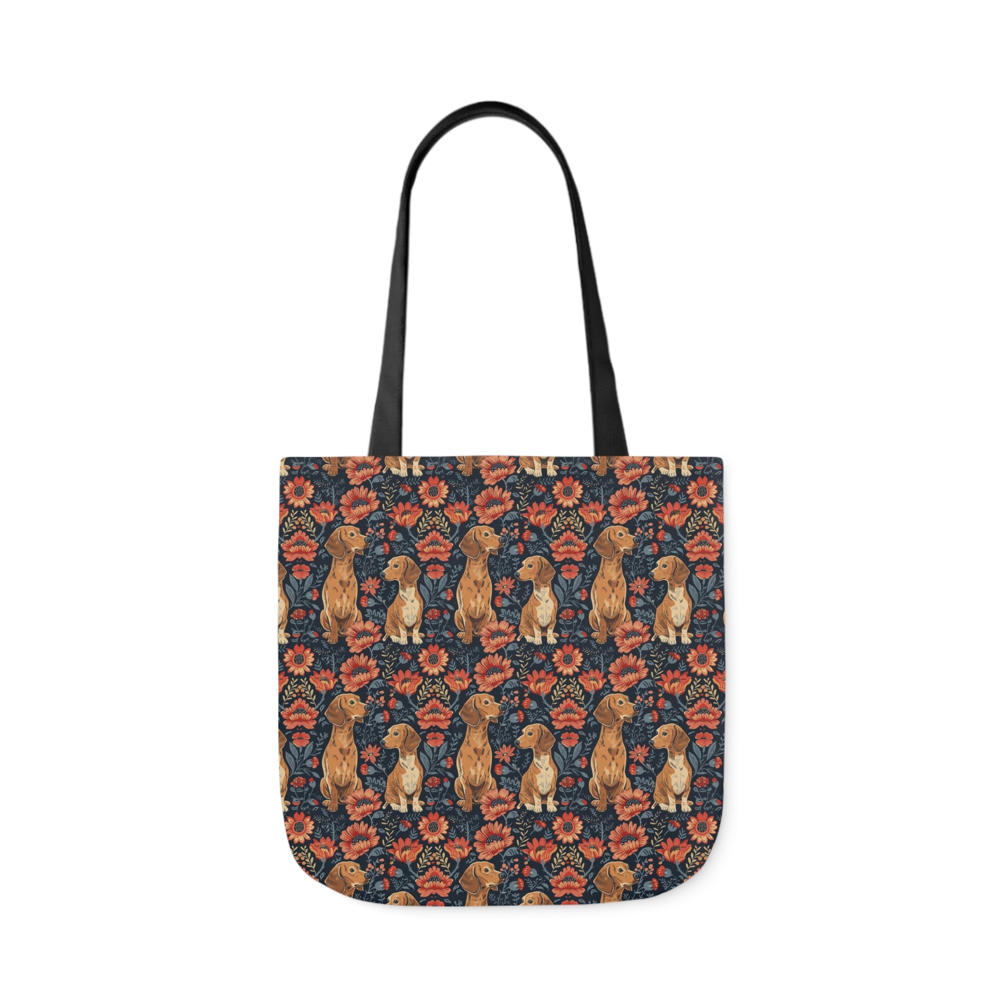 Floral Pawsome Dachsund Delight Canvas Tote Bag