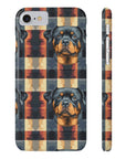 Pawsome Rottweiler Royalty Plaid Slim Phone Cases