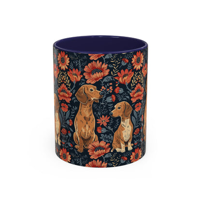 Floral Pawsome Dachsund Delight Accent Coffee Mug