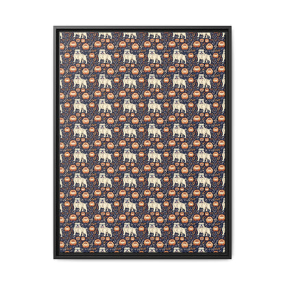 Bulldog Blossom Bonanza Matte Canvas, Framed