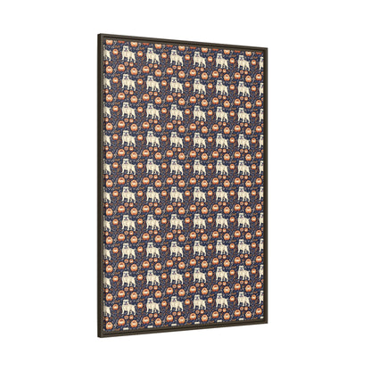 Bulldog Blossom Bonanza Matte Canvas, Framed