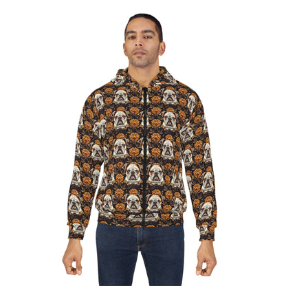 Bloomingly Bulldogistic Bouquet Unisex Zip Hoodie