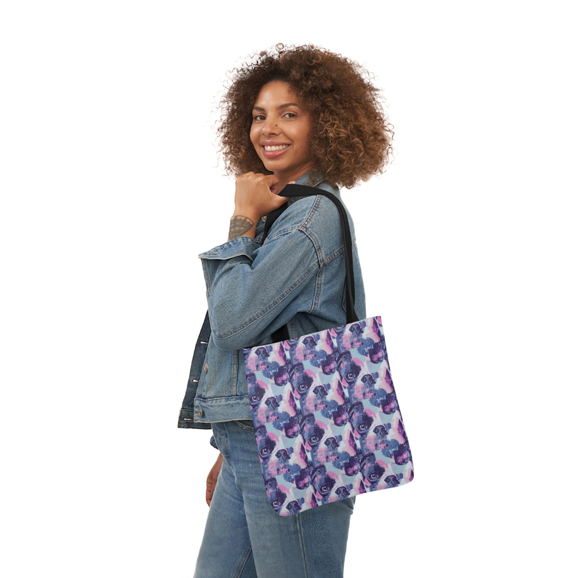 Funky Geometric Boxerista Canvas Tote Bag