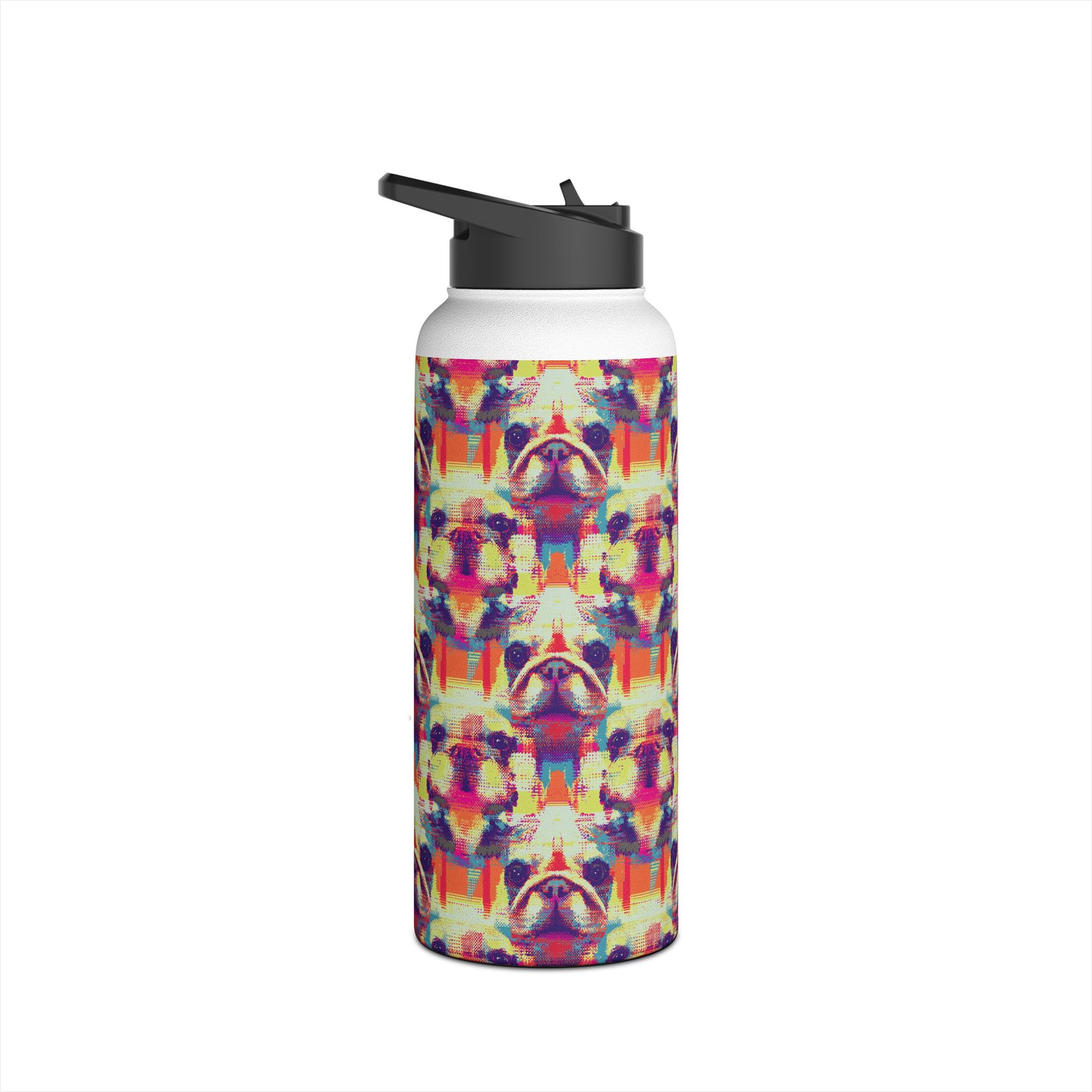 Glitchy Bulldog Blitz Stainless Steel Water Bottle