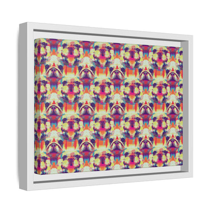 Glitchy Bulldog Blitz Matte Canvas, Framed