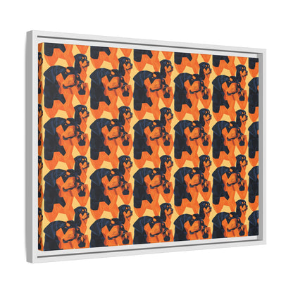 Rottweiler Chic Pawsitivity Matte Canvas, Framed