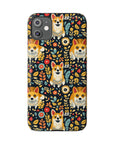 Corgi Rainbow Vine Dream Slim Phone Cases