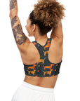 Dapper Dachshund Noir Glow Seamless Sports Bra