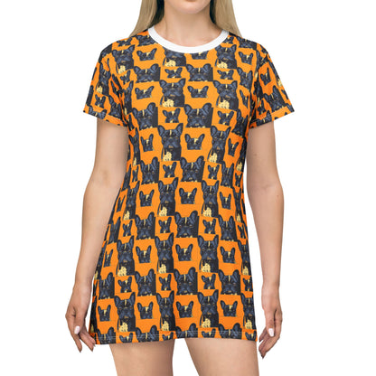 Frenchie Pawsitively Pawsome Peek-a-Boo Perfection T-Shirt Dress