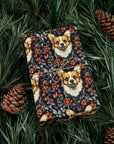 Floofy Corgi Blossom Blast Gift Wrap Papers