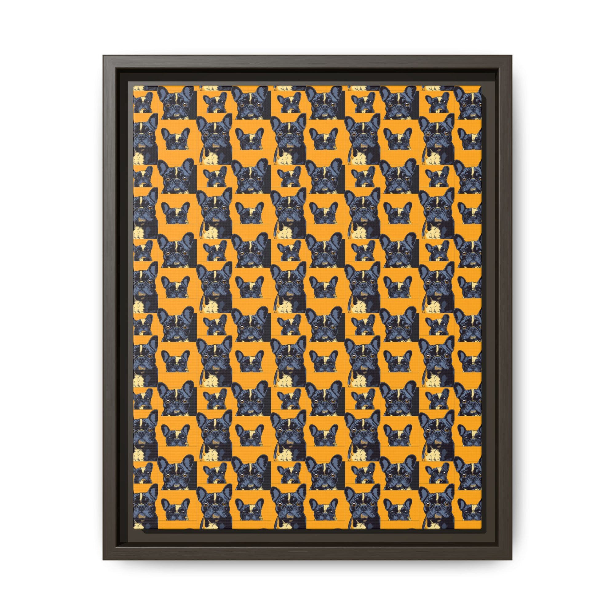 Frenchie Pawsitively Pawsome Peek-a-Boo Perfection Matte Canvas, Framed