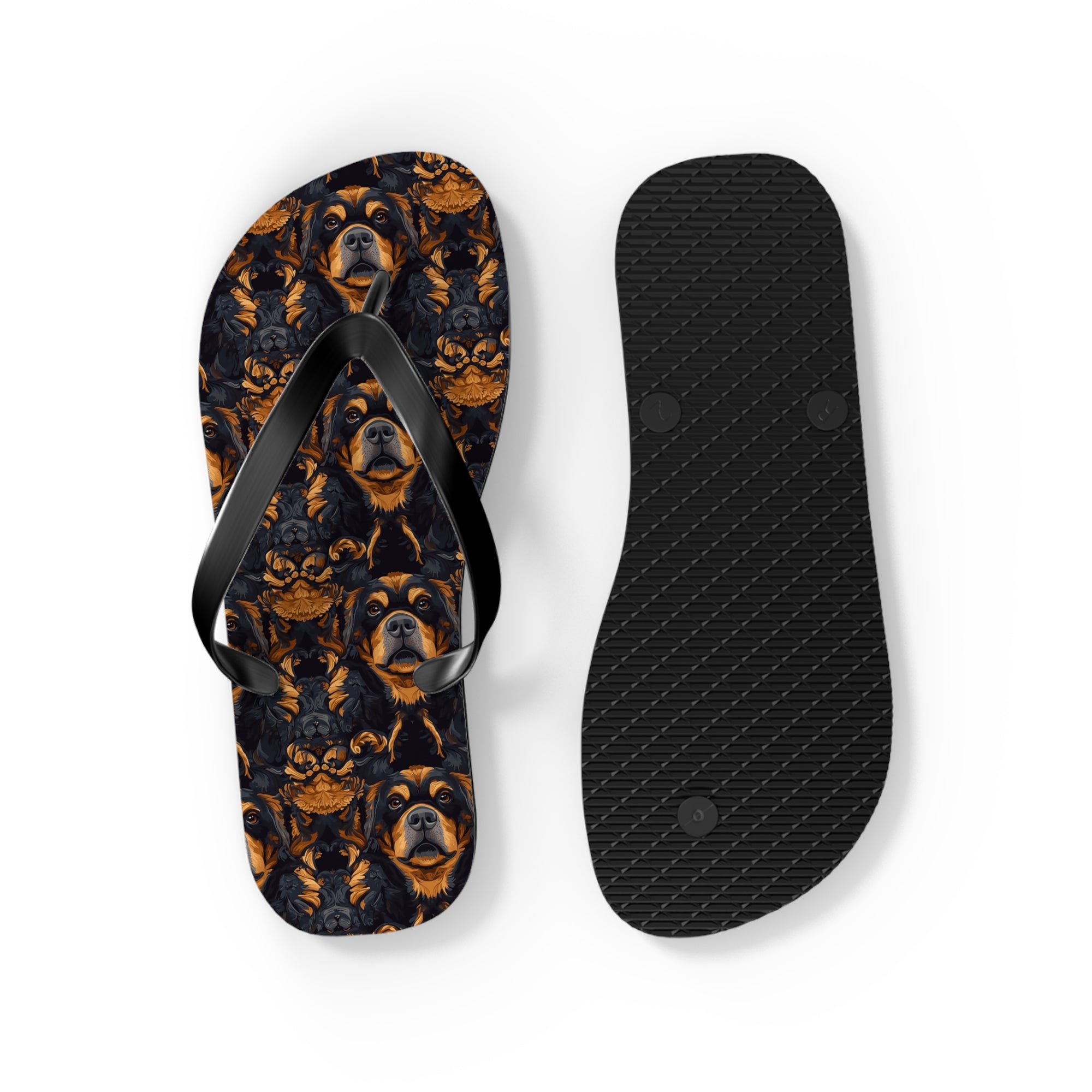 Modern Rottweiler Royalty Flip Flops