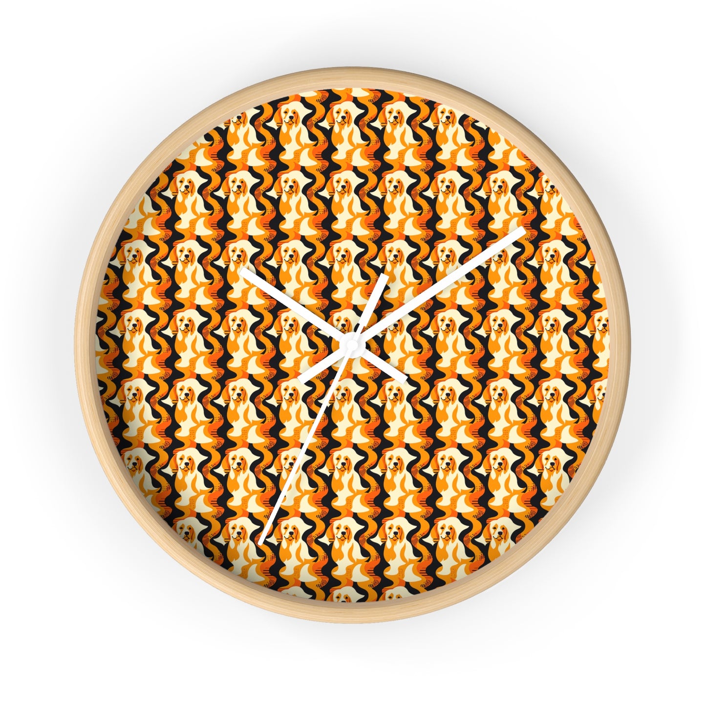 Golden Woof Abstract Glamour Wall Clock