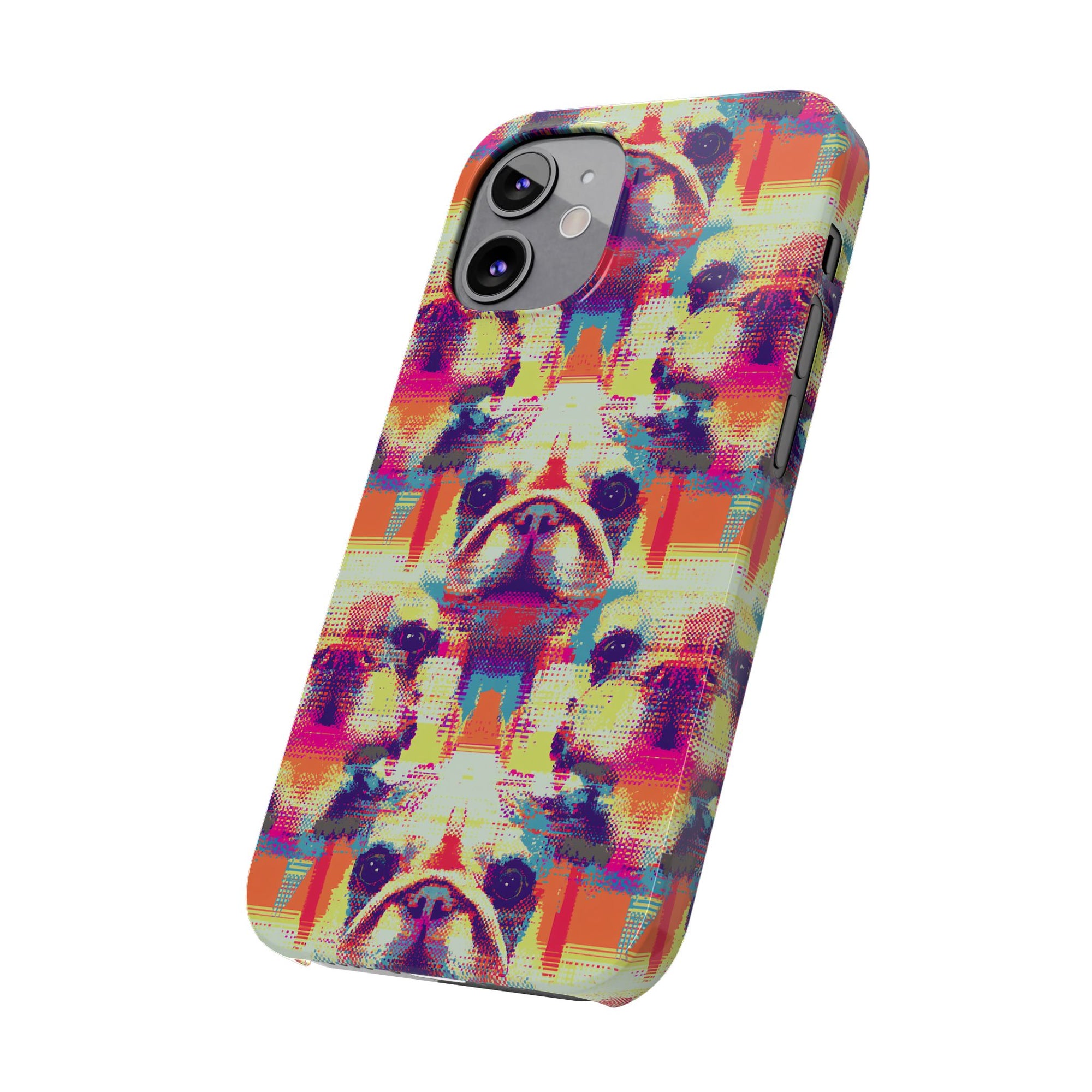 Glitchy Bulldog Blitz Slim Phone Cases