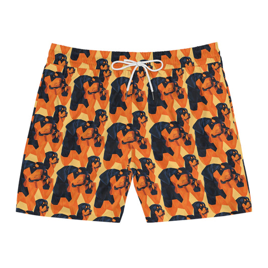 Rottweiler Chic Pawsitivity Men's Mid-Length Swim Shorts