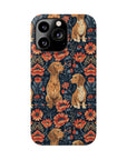 Floral Pawsome Dachsund Delight Slim Phone Cases